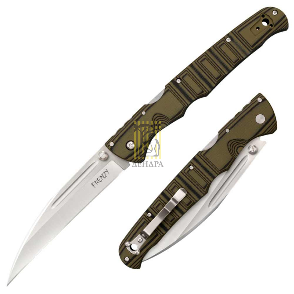 Нож "Frenzy I" складной, сталь Carpenter CTS®, длина клинка 5 1/2", рукоять пластик G10, зеленая с ч