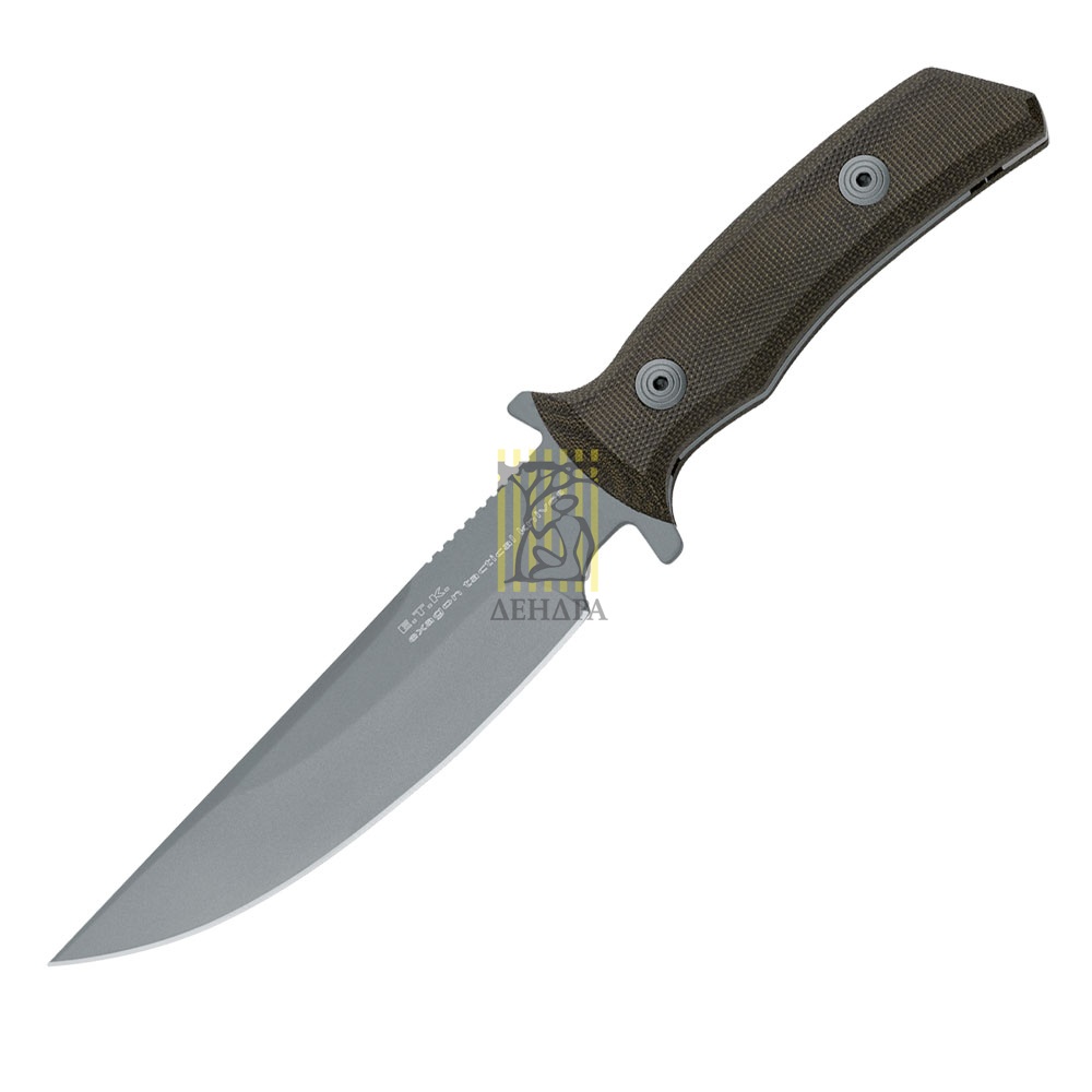 Нож "EXAGON TACTICAL" малый, фиксированный клинок, сталь 440С, покрытие серое матовое, твердость 56-