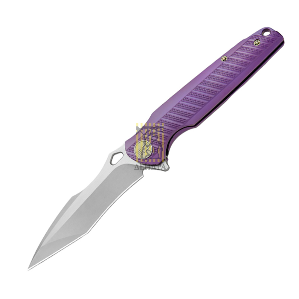 Нож складной  612B, цвет фиолетовый, сталь CPM-S35VN, длина клинка 101 мм, рукоять титан, frame-lock