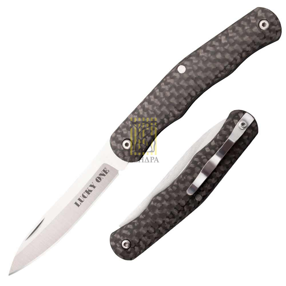 Нож "Lucky One" складной, сталь CPM-S35VN, рукоять карбон, цвет черная чешуя, клипса