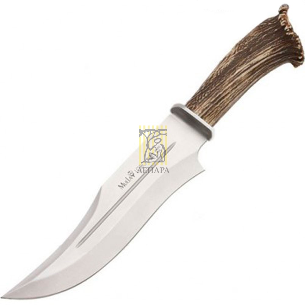 Нож "LOBO" с фикс.клинком длиной 23 см, рукоять рог оленя с кроной, ножны кожа, подарочная упаковка