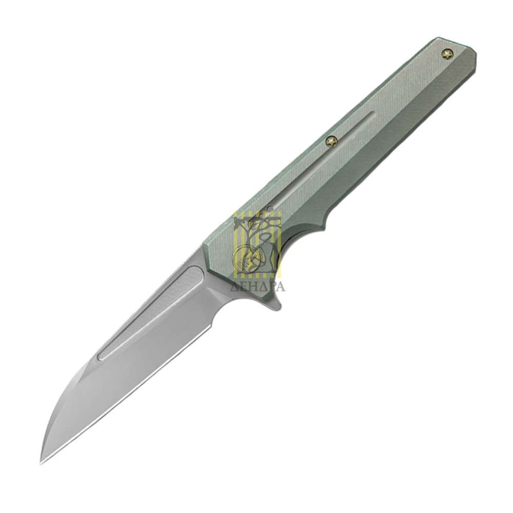 Нож складной 705B, цвет зеленый, сталь Bohler M390, длина клинка 92 мм, рукоять титан, frame-lock