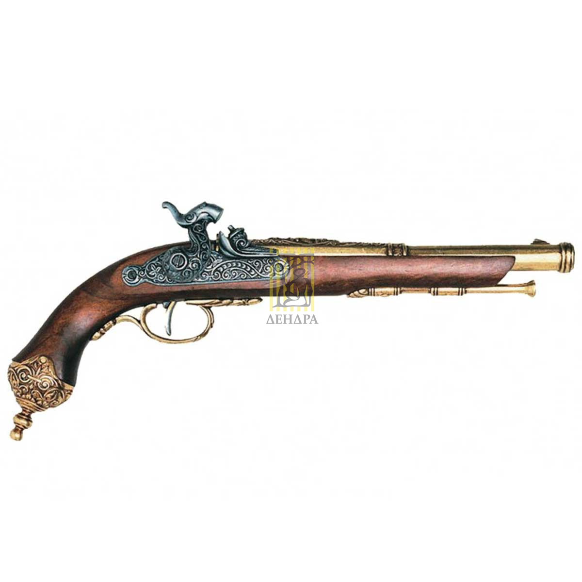 Пистолет кремн.Бресция.Италия 1825г, латунь