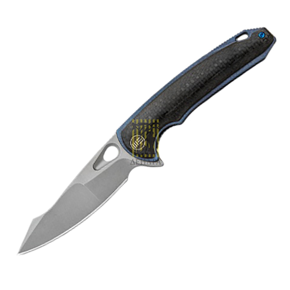 Нож складной Yucha 810A, цвет синий, сталь CPM-S35VN, длина клинка 100 мм, рукоять титан/карбон,  fr