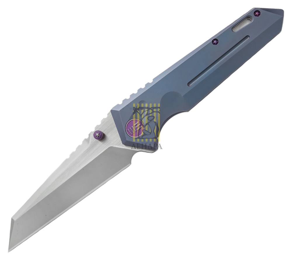 Нож складной  609D, цвет синий,  сталь CPM-S35VN, длина клинка 104 мм, рукоять титан, frame-lock