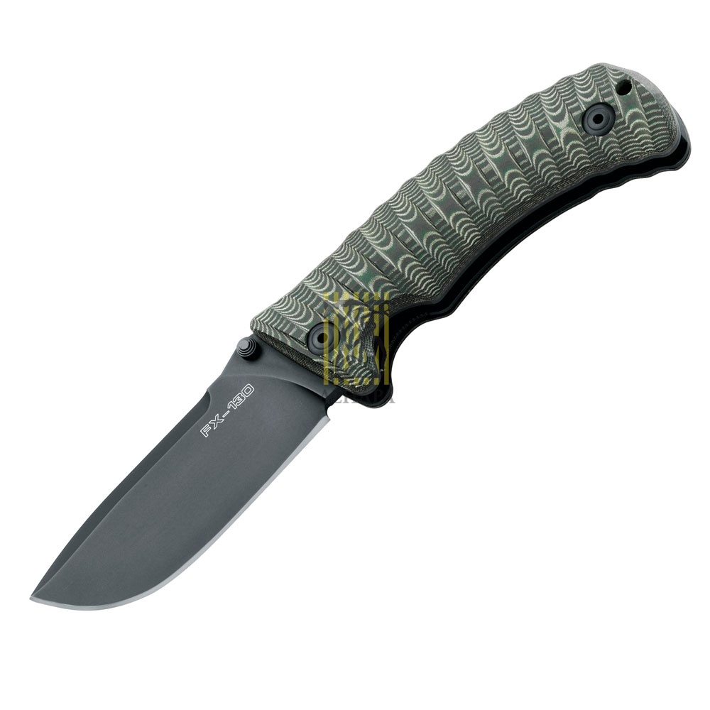 Нож складной "PRO-HUNTER", сталь N 690 твердость 60 HRC, тефлоновое покрытие, рукоять зеленая микарт