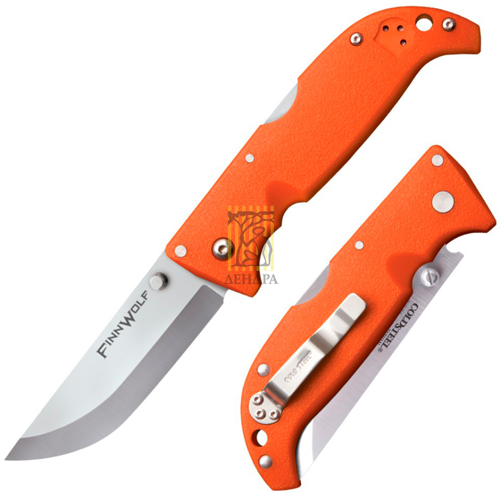Нож Finn Wolf складной, сталь AUS 8A, длина клинка 3 1/2", рукоять пластик Griv-Ex, цвет оранжевый,