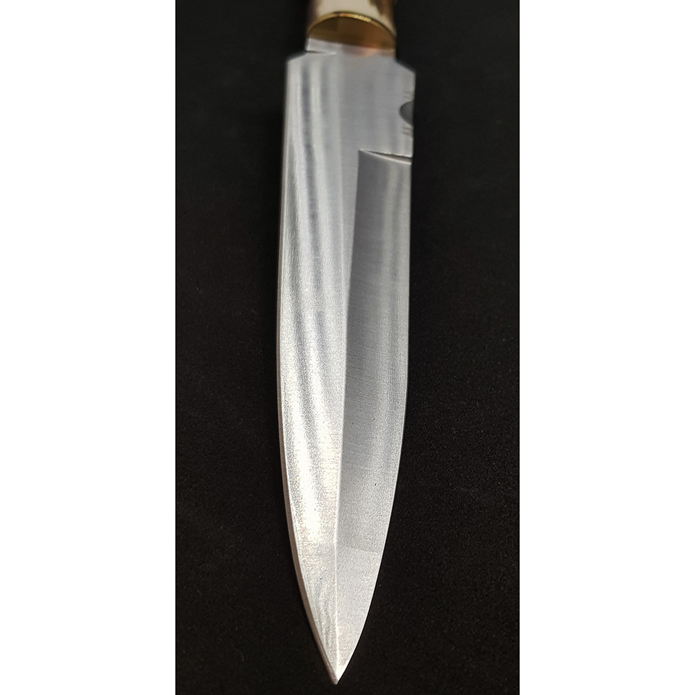 Нож "BEAR" с фикс клинком длиной 24 см, рукоять рог оленя с кроной, ножны кожа