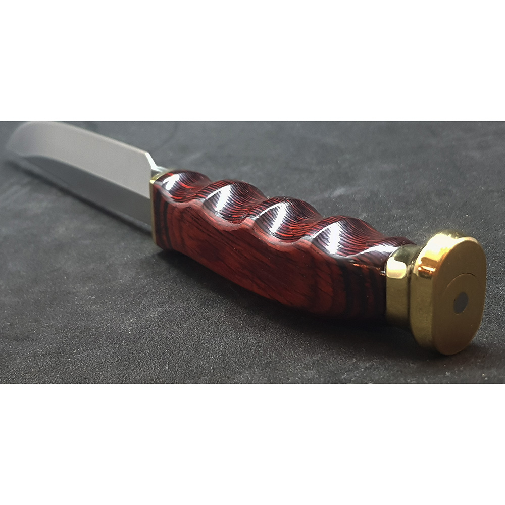 Нож "RANGER" с фикс клинком длиной 12 см, рукоять красная микарта, ножны кожа