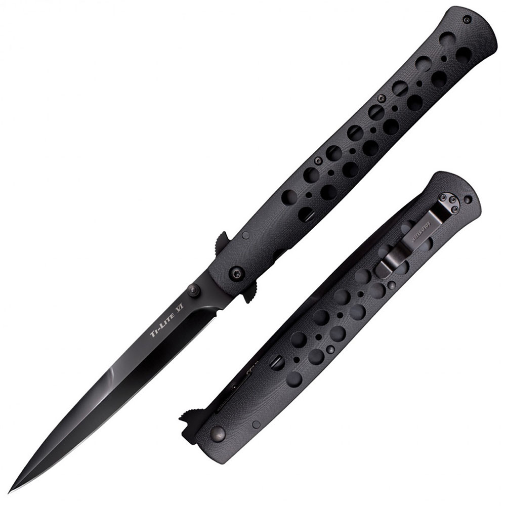 Нож "Ti-Lite 6” складной, сталь S35VN, длина клинка 6", рукоятка пластик G10, цвет черный, клипса