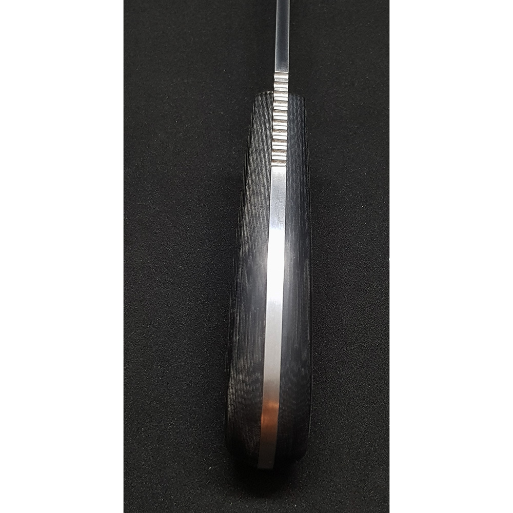 Нож-скиннер "IBEX", клинок 7,5 см, рукоять красная микарта, ножны кожа