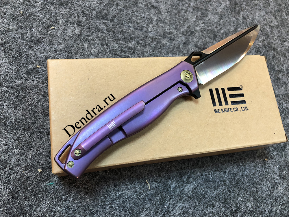 Нож складной  606D, цвет фиолетовый, сталь CPM-S35VN, длина клинка 90 мм, рукоять титан,  frame-lock