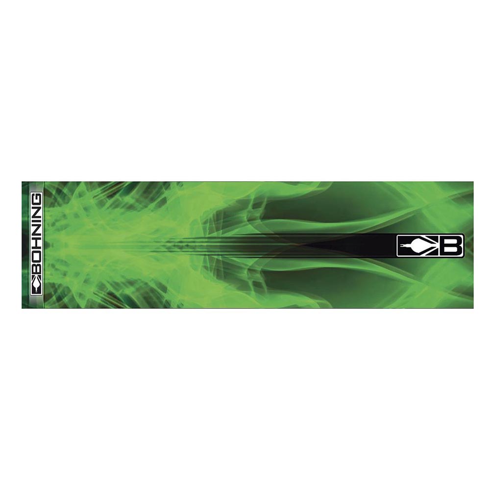 Наклейки под оперение для стрел, длина 10 см, размер S, цвет зеленый с лучом , 13 шт/уп