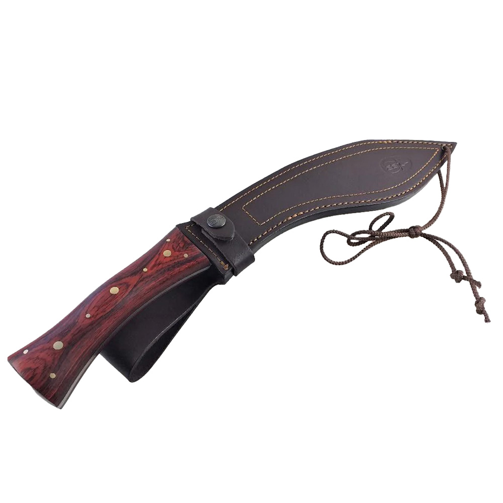 Нож "Kukri", клинок 26 см, рукоять дерево, кожаный чехол