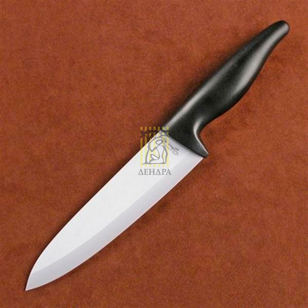 Нож поварской,клинок белая керамика 16,5 см, рукоять прорезиненная