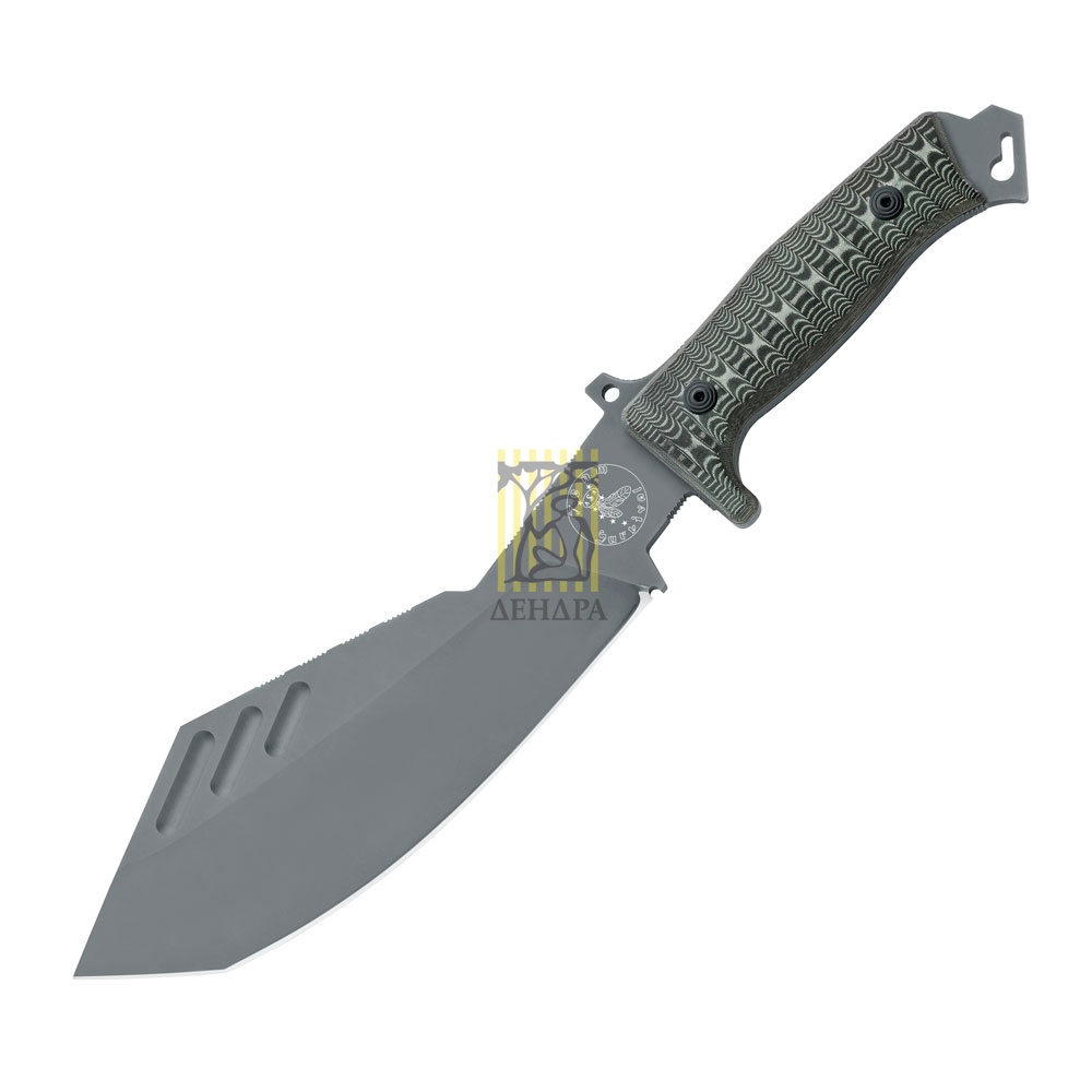 Нож "Team Survival" фиксированный клинок, сталь N690Co, твердость 58-60 HRC, рукоять зеленая микарта