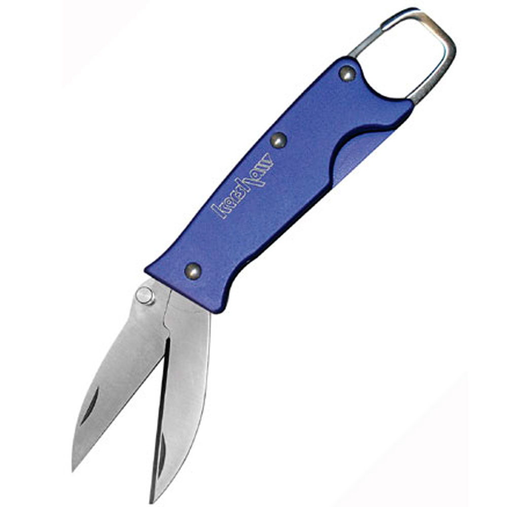 Нож складной "Twocan" сталь 420J2, 2клинка, рукоять нерж 303 сталь, цвет синий