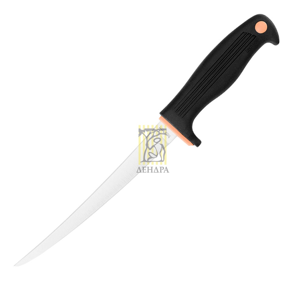 Нож филейный, сталь 420J2, рукоять черный полимер, чехол ABS черный, упаковка блистер
