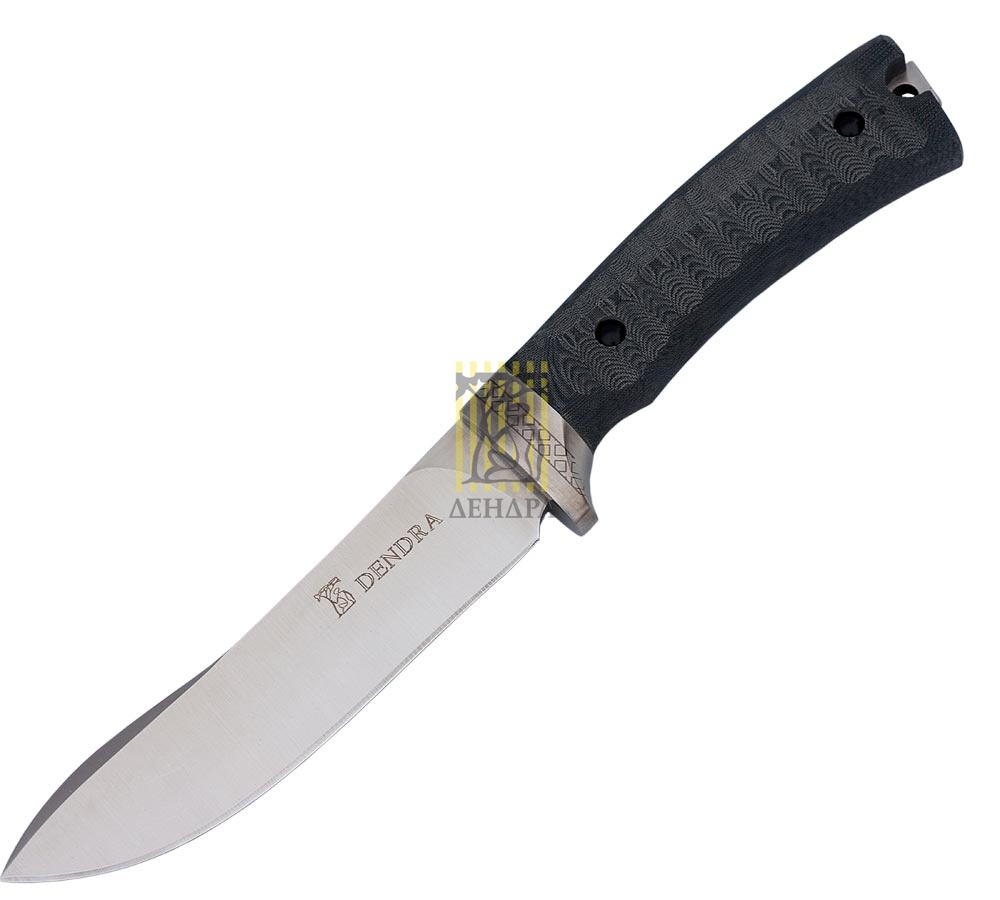 Нож разделочный "Тэнгу" оригинального дизайна ДЕНДРА, клинок VG-10, HRC 61, рукоять черная микарта 3