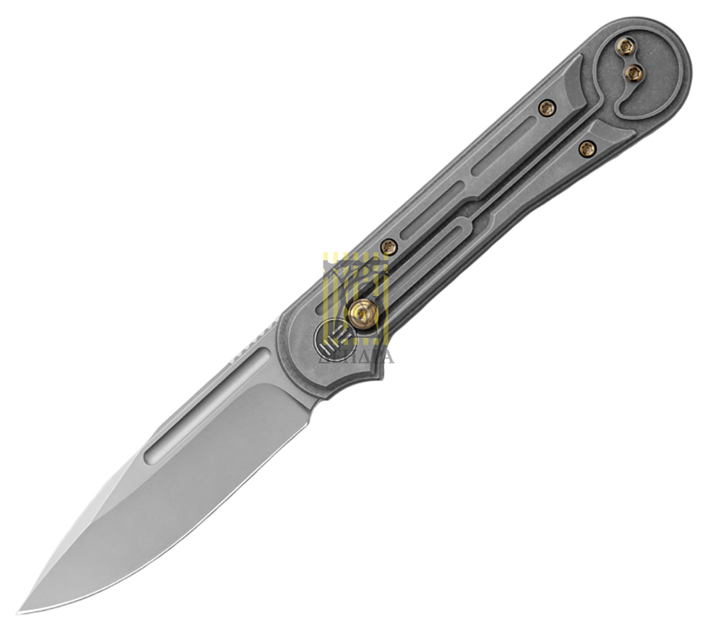 Нож складной DOUBLE HELIX 815F, цвет серый, сталь CPM-S35VN, длина клинка 83,8 мм, рукоять титан, за