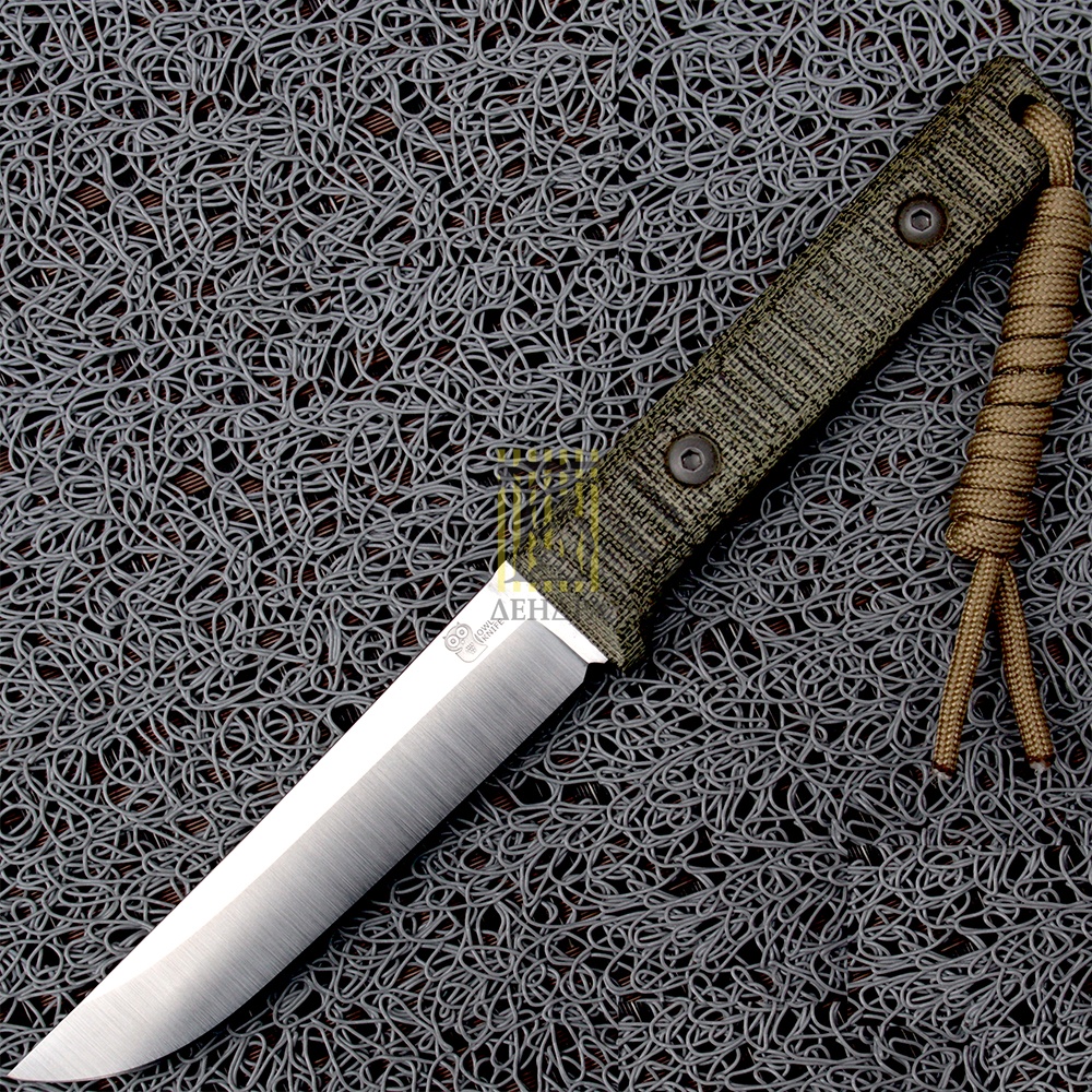 Нож OWL KNIFE FUKUROU-S сталь ELMAX, Рукоять микарта, ножны кожа, тип клинка С
