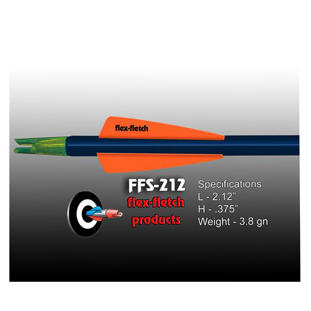 Оперение пластиковое FFS-212, форма Shield, размер 2", производитель Flex Fletch, цвет оранжевый, ш.
