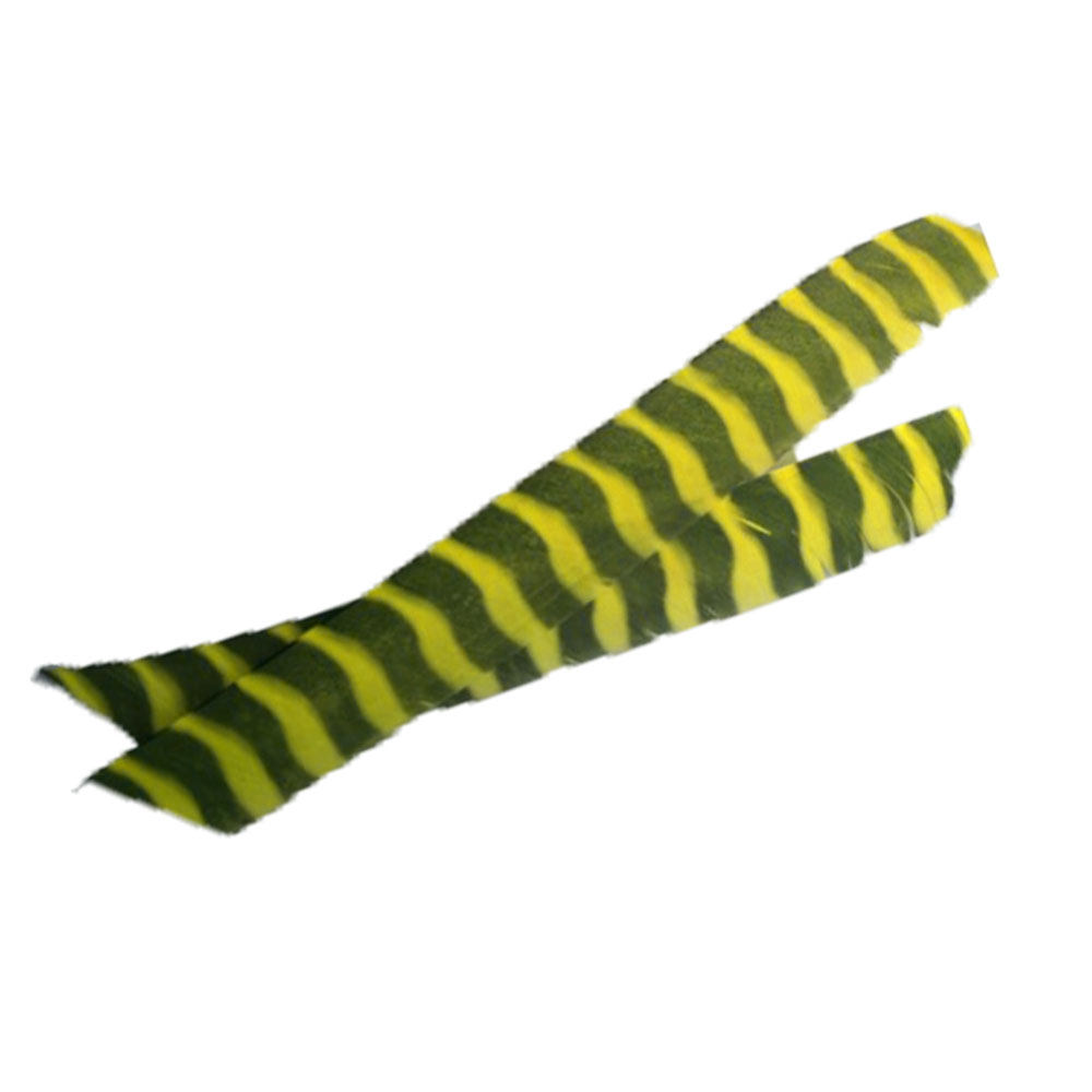 Оперение для стрел натуральное GATEWAY полноразмерное, цвет зеленый с желтым, 100 шт/уп