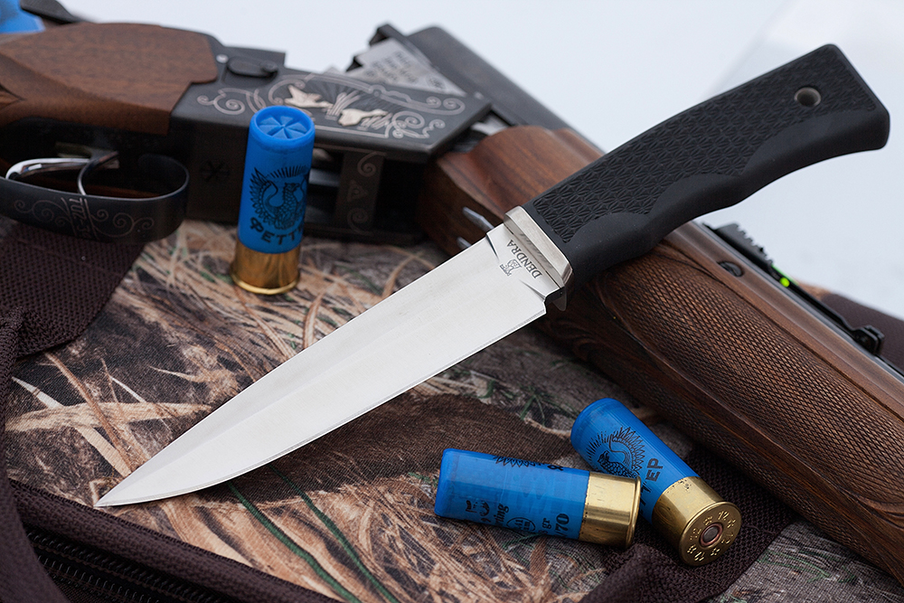 Нож оригинального дизайна ДЕНДРА,  клинок из стали AUS-8 твердость 57-58 HRC, рукоять кратон цвет че