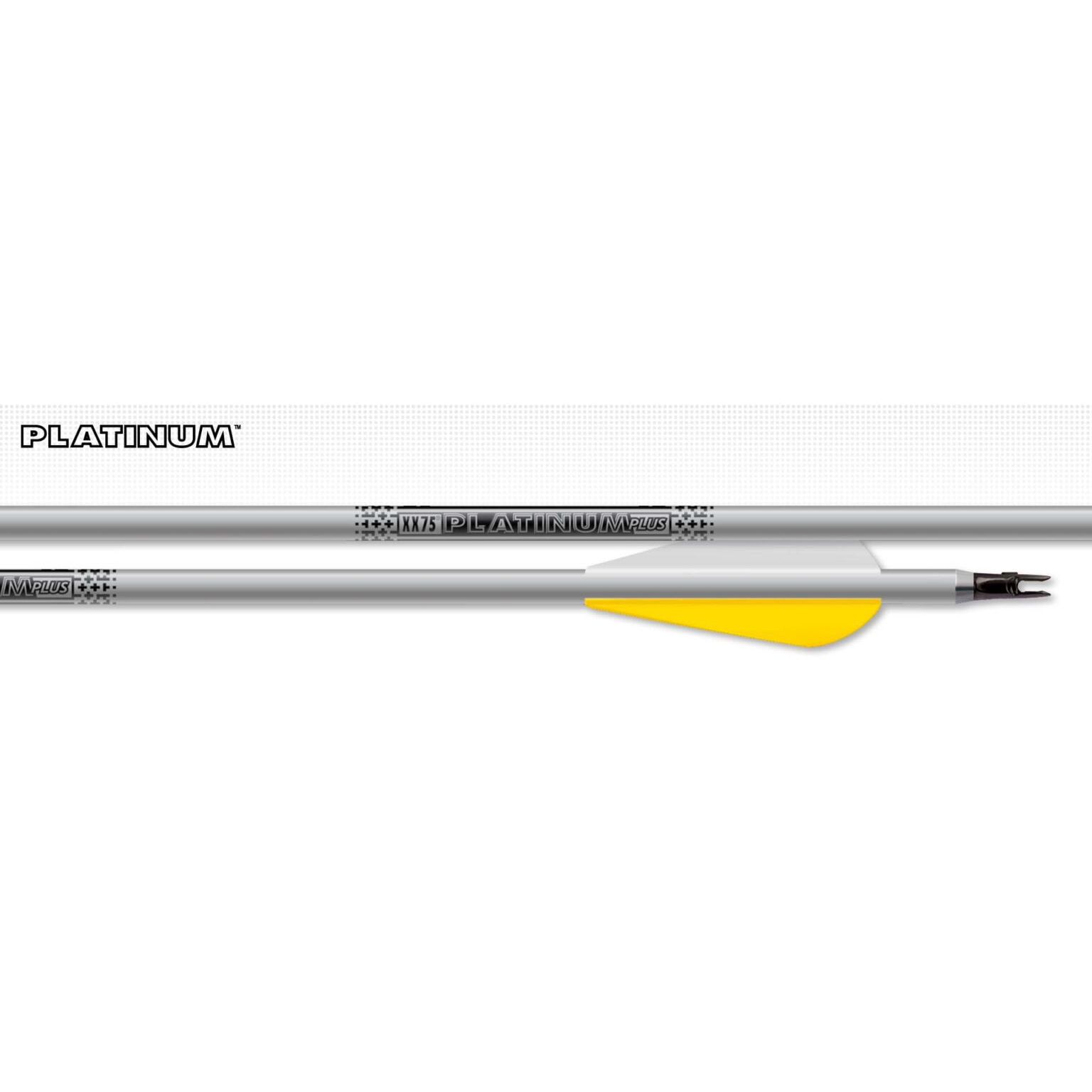 Стрела XX75 Platinum Plus, размер 2315, пластиковое оперение 4" форма Parabolic, хвостовик, вклеивае