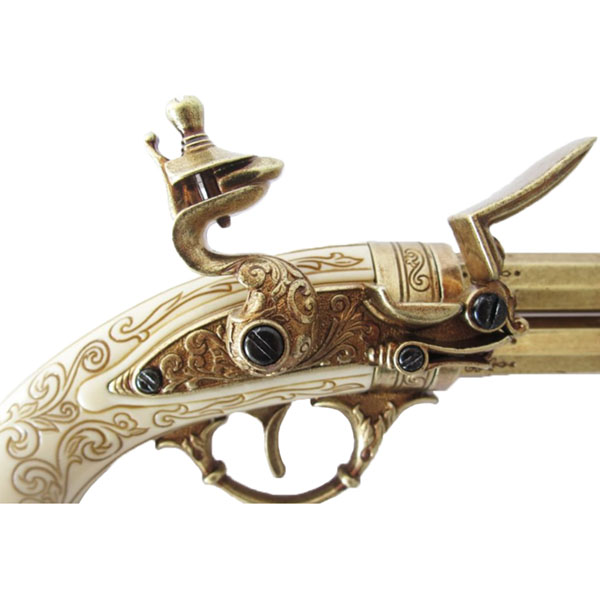 Кремневый пистолет с 2-мя вращающимися стволами, Франция XVIII в.