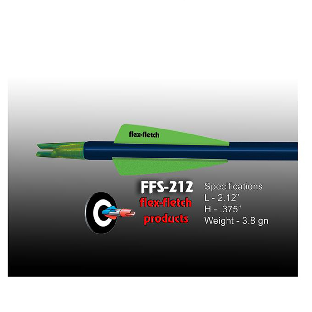 Оперение пластиковое FFS-212, форма Shield, размер 2", производитель Flex Fletch, цвет ярко-зеленый,