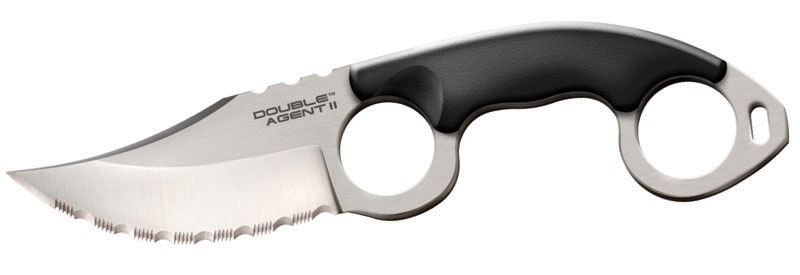 Нож "Double Agent II" с фиксированным клинком, сталь AUS 8A, серрейтор, длина клинка 3", рукоять гра