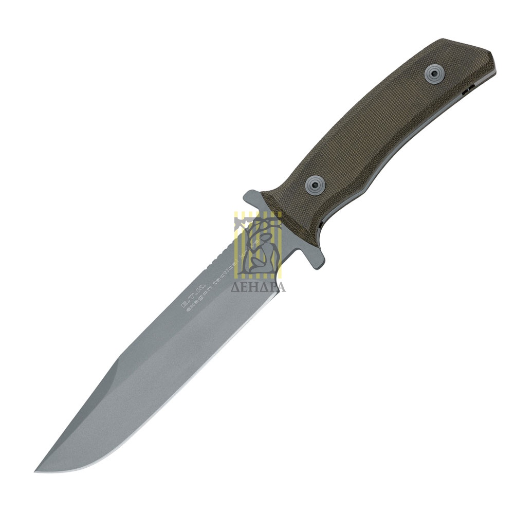 Нож "EXAGON TACTICAL" фиксированный клинок, сталь 440С, покрытие серое матовое, твердость 56-58 HRC,