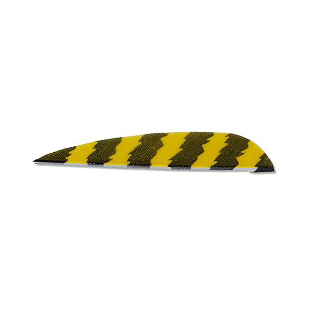 Оперение для стрел Buck Trail, форма Round, размер 3", цвет желтый в полоску, 24 шт/уп