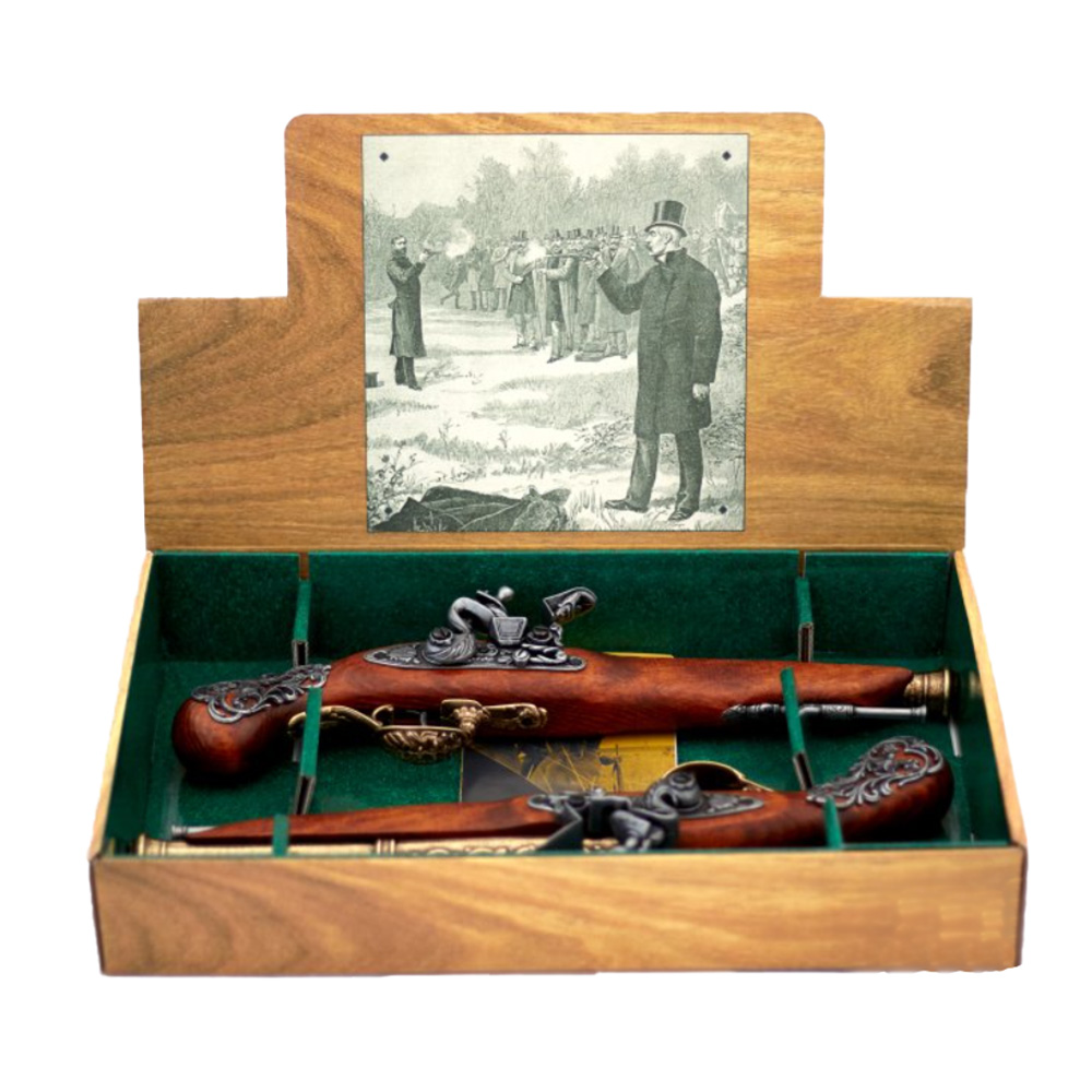 Пистолет кремн.Англия XVIIIв, латунь, 2 шт. в коробке
