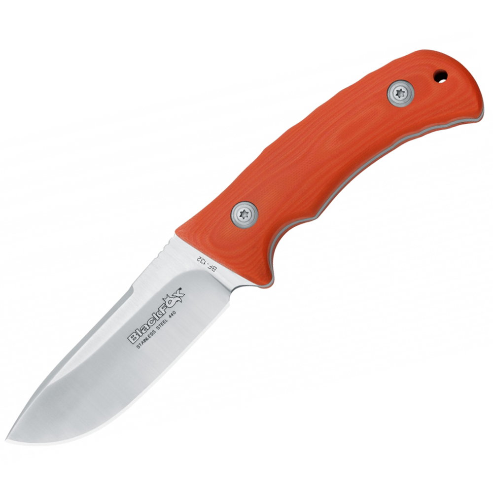 Нож "BLACK FOX", фиксированный матовый клинок clip point, сталь 440А, твердость 55-57 HRC, рукоять п