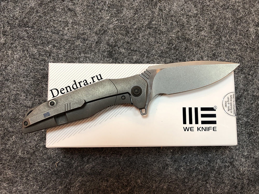 Нож складной NITIDA 707B, цвет серый, сталь CPM-S35VN, длина клинка 90 мм, рукоять титан/карбон,  fr